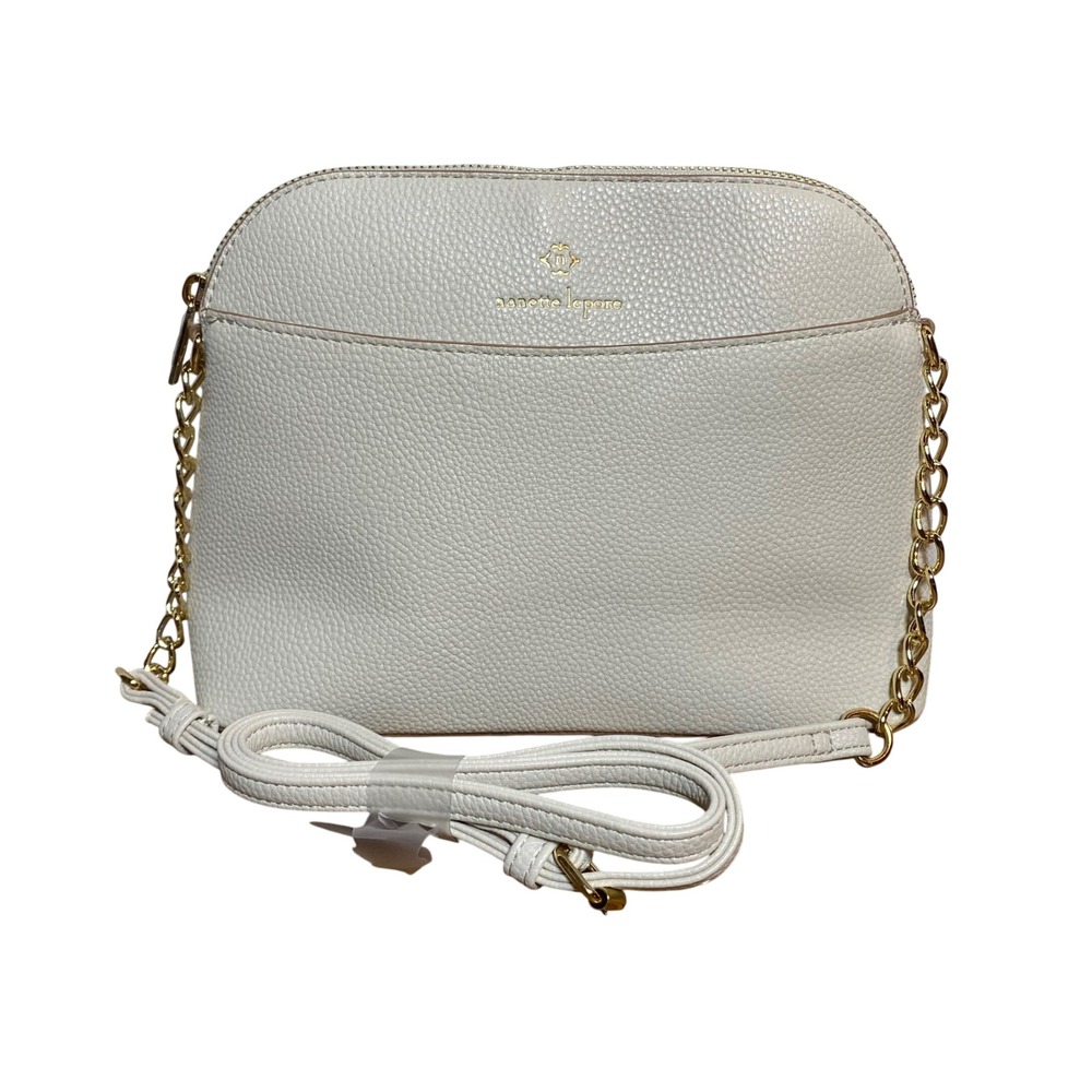 Nanette Lepore Crossbody‎ Bag Ivory Dome Chain Strap Purse Handbag NWOT